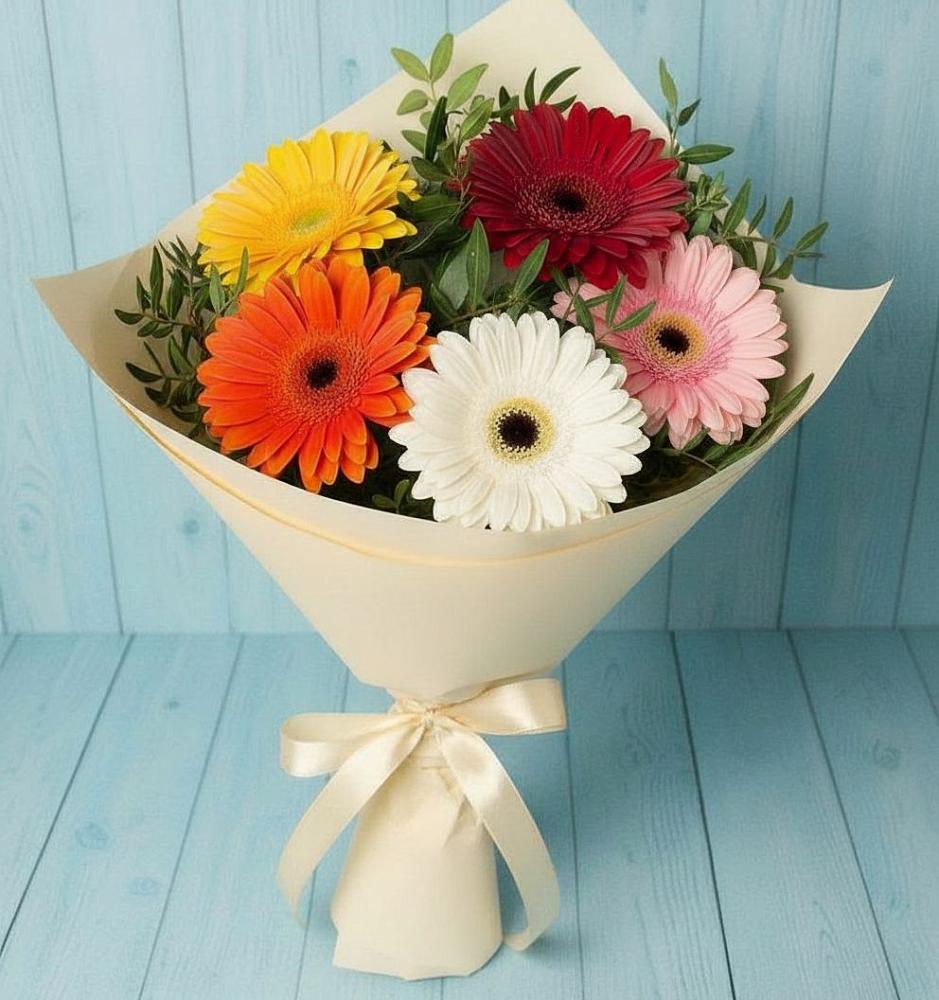 Букет цветов из: Герберы в Пирочи