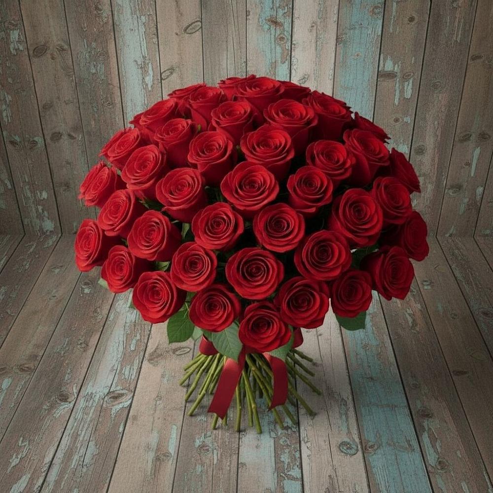 Букет 55 Красных роз Фридом в Пирочи