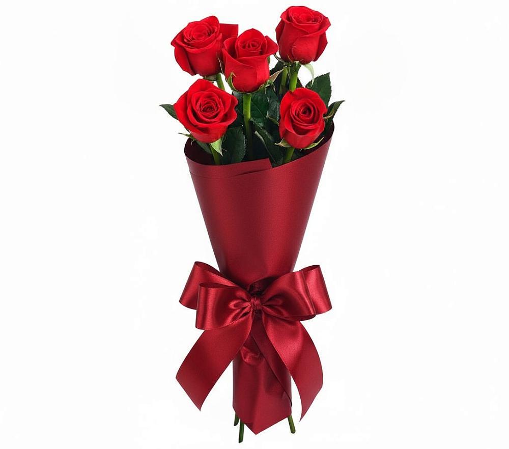 Букет 5 Красных роз Эдлесс Лав в Пирочи