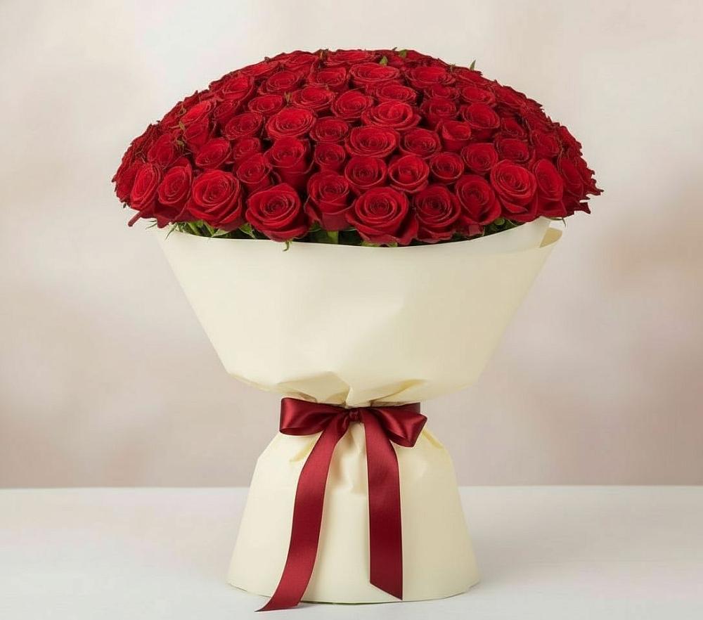 Букет 101 Красная роза Милано в Пирочи