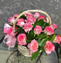 Цветочная композиция из Розы в корзине #REPLACE_PRED# Пирочи