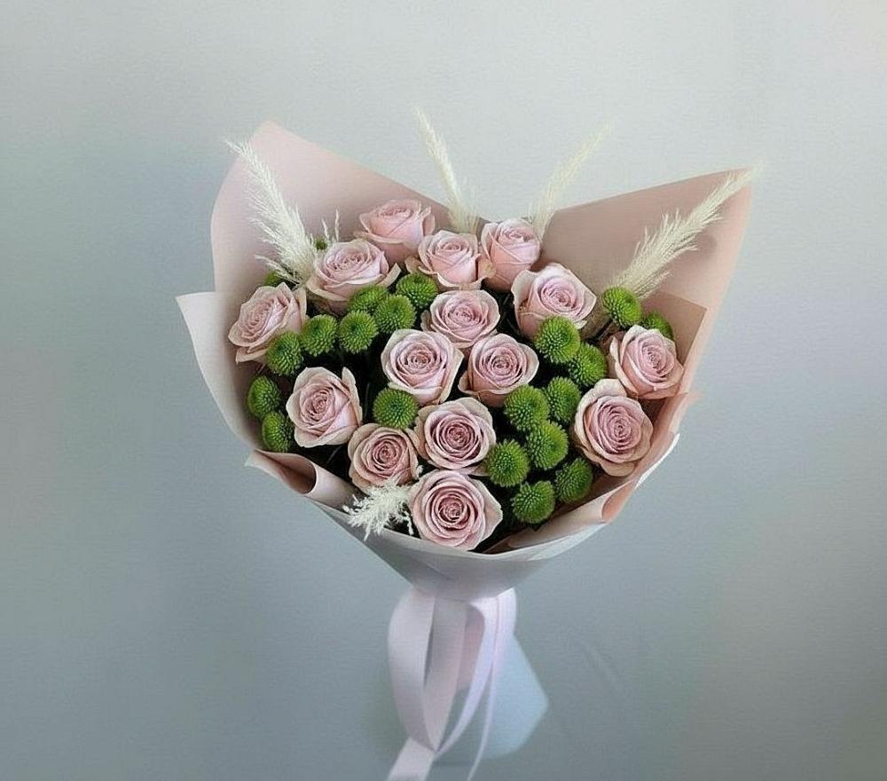 Букет цветов из: Розы и Хризантемы в Пирочи