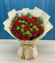 Букет цветов из:  Розы и Хризантемы #REPLACE_PRED# Пирочи